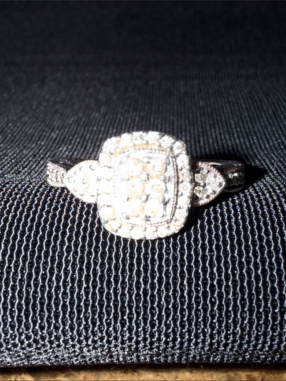 Diamond Halo Cluster Ring in Sterling Silver&14k sz7 - Picture 13 of 17